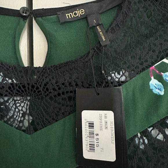 Maje Green and Blue Floral Midi Dress - Picture 2 of 3